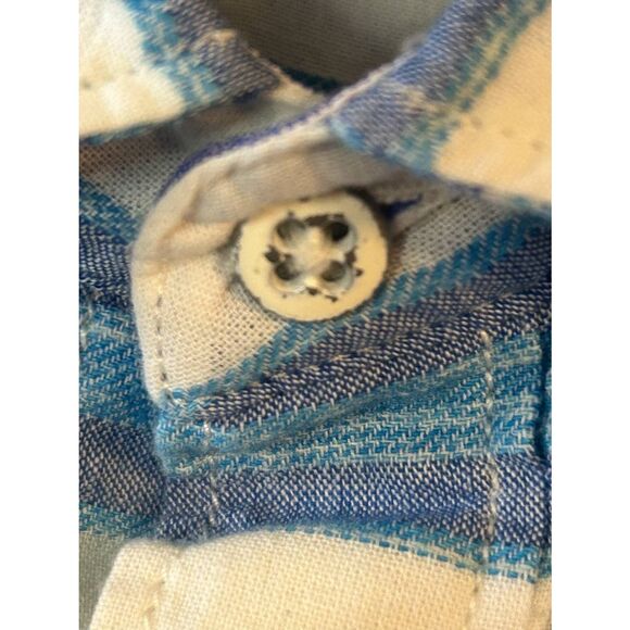 Tommy Bahama Mens Short Sleeve Button Up Shirt Blue White Plaid Size Large (5331 - Picture 4 of 9